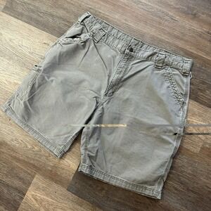 Carhartt B147 LBR Light Brown Carpenter Shorts Men's Sz 42 Faded Distressed Work